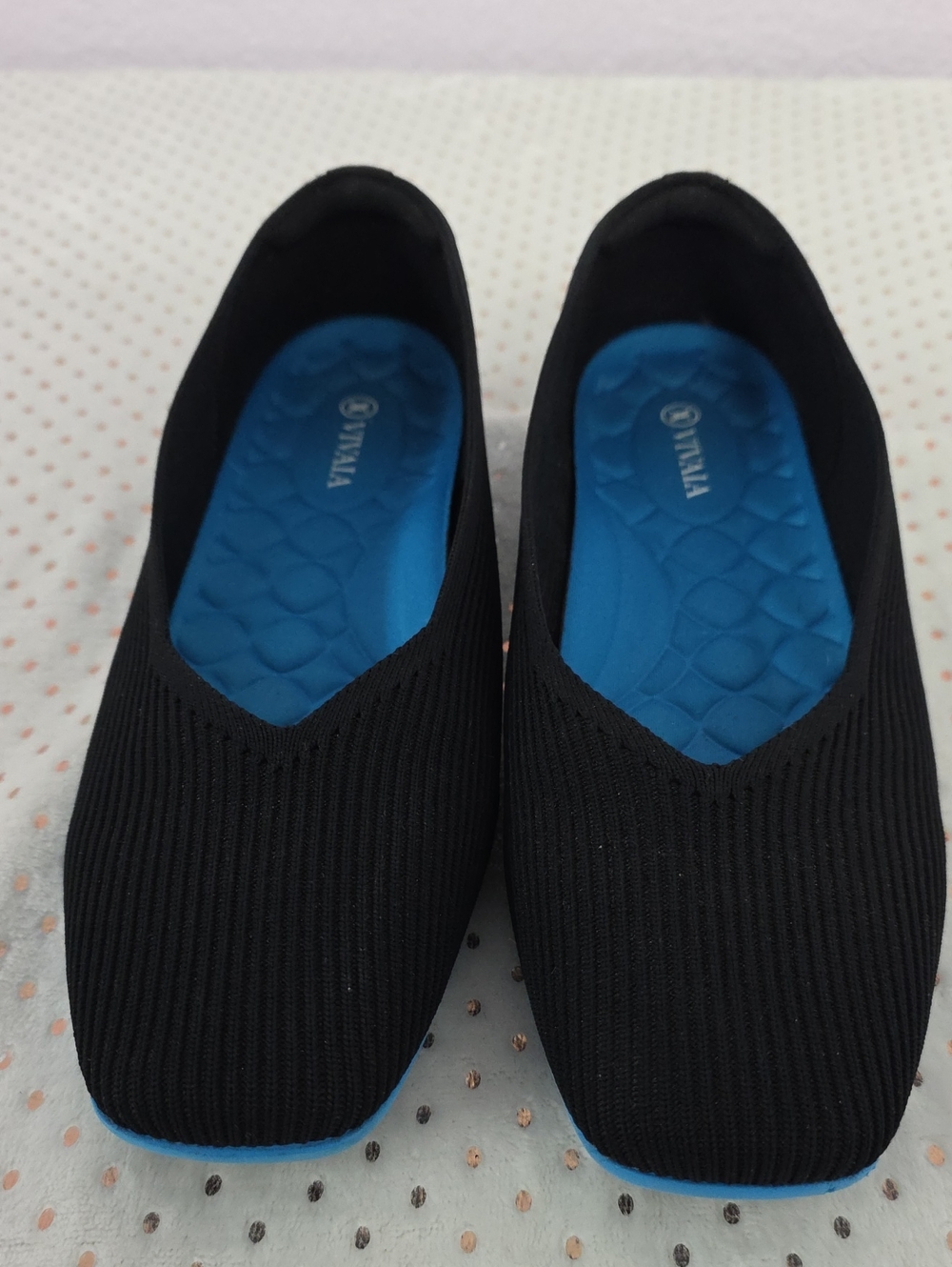 VIVAIA Black Ribbed Knit Ballet Flats EU 43